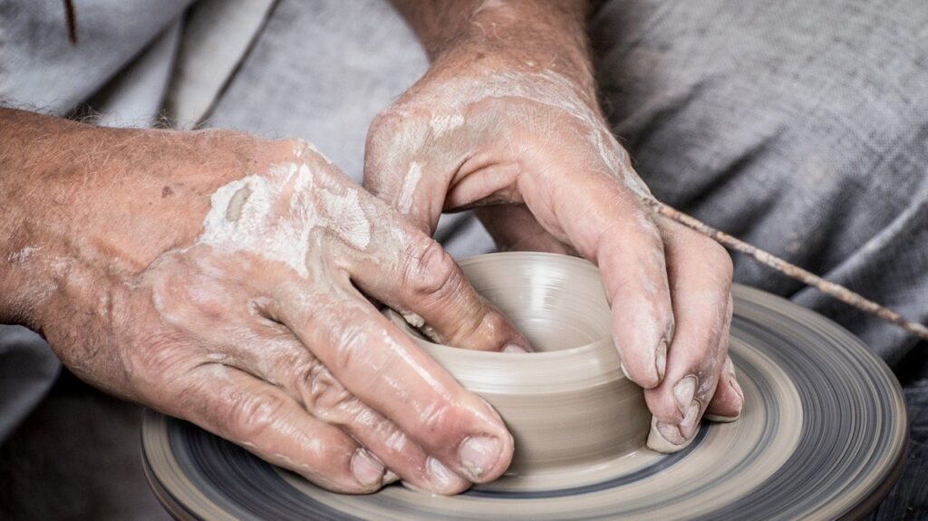 hands, clay, potter
